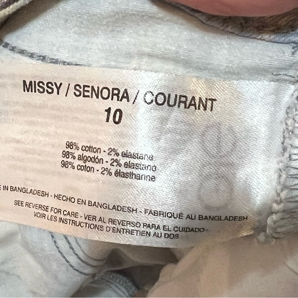 NINE WEST GLORIA VANDERBILT floral capris size 10 blue cream - Picture 5 of 10